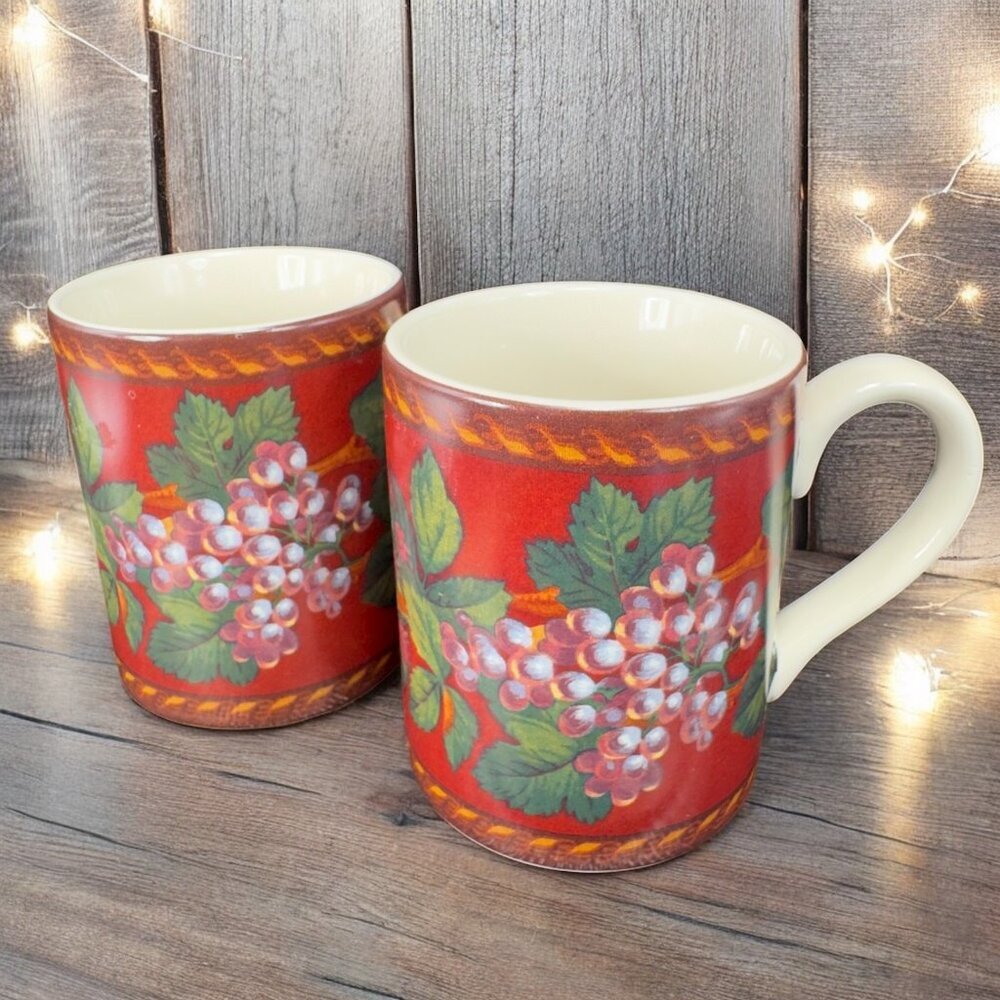 Raymond Waites Cornucopia‎ Certified International Corporation Cups Mugs Set 2